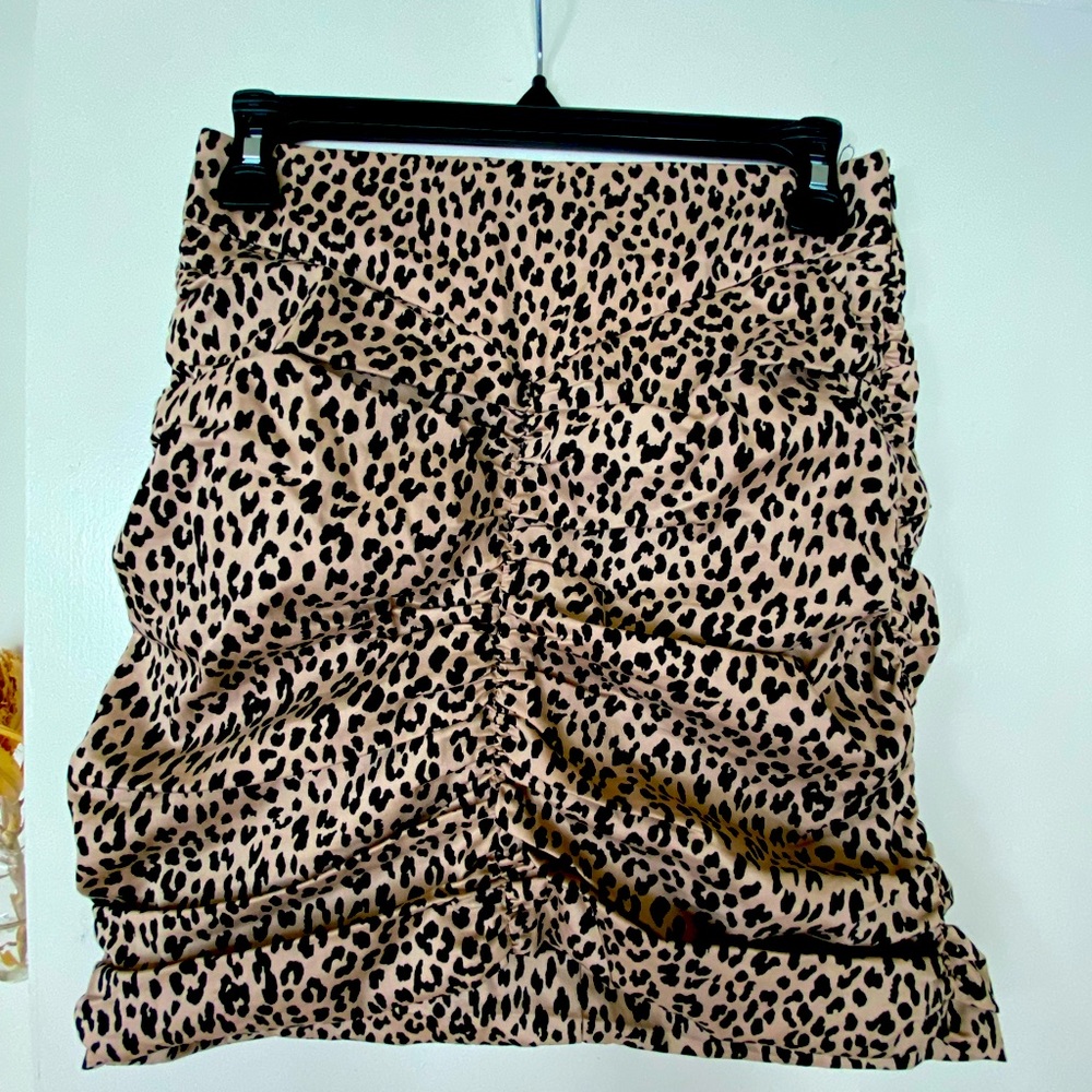 Zara tight draped panther printed mini skirt, size small